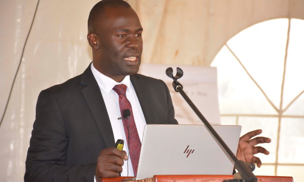 Habib Seruwagi a Board Member of Equal Opportunities Commission addressing headteachers in Kyankwanzi.