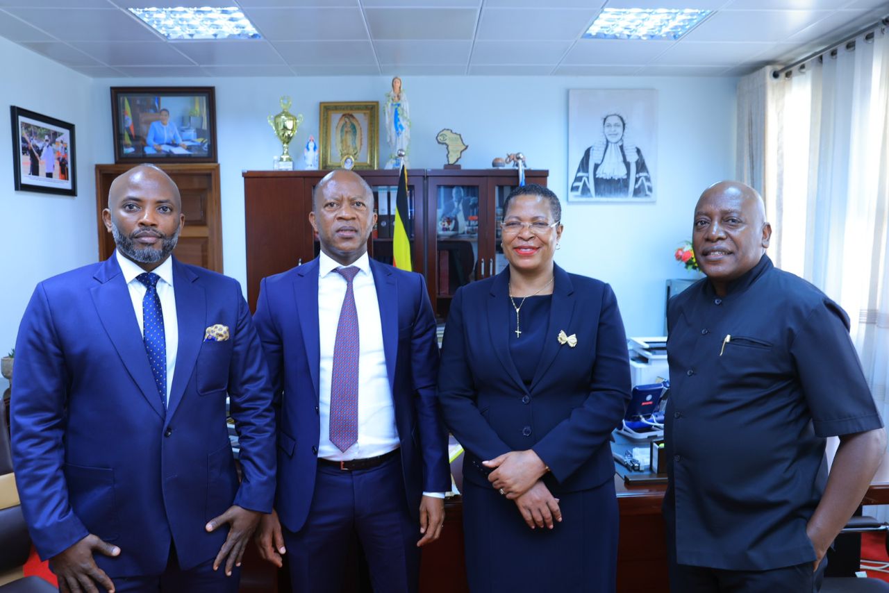 Left to Right: Vice Chairman Council for Abavandimwe Dr Lawrence Muganga who also doubles as the Victoria University Vice Chancellor , Chairman Frank Gashumba , Speaker of Parliament Anita Among and MP Gonzaga Sewungu.